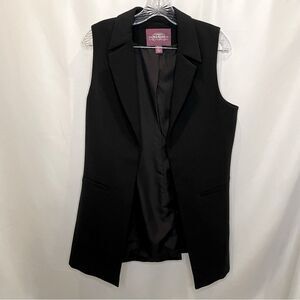 Savile Row Co London Women's Black Longline Tailored Vest | Size M